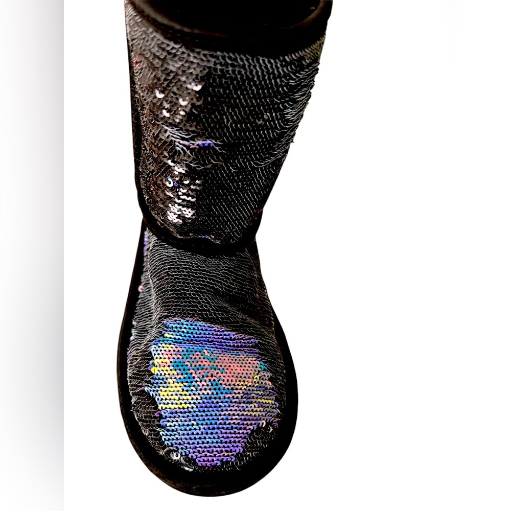 Sequin Black and Multicolor Women's Boots